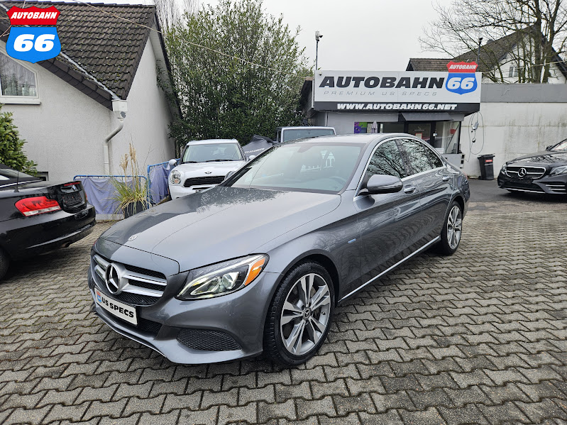 2018 Mercedes C350e plug-in hybrid in front of Autobahn66