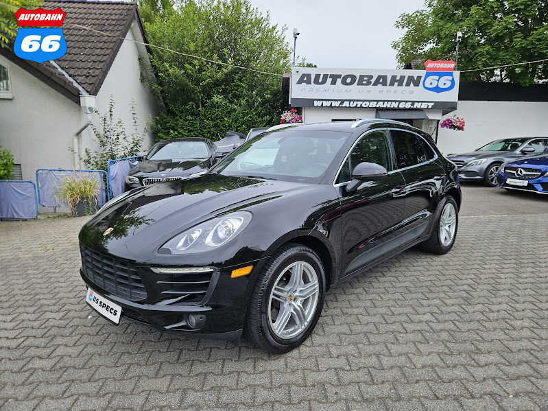2015 Porsche Macan S Jet Black front three-quarter — tax-free US-spec, Autobahn66 Germany